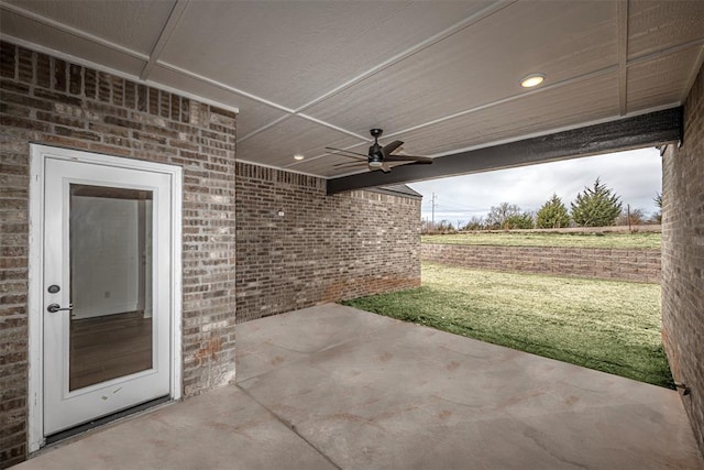 4117 Emery Dr, Edmond, OK 73034 - view of patio featuring ceiling fan