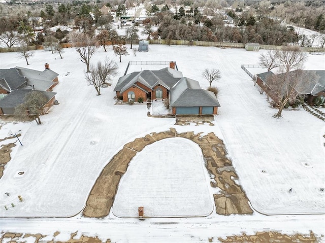 view of snowy aerial view