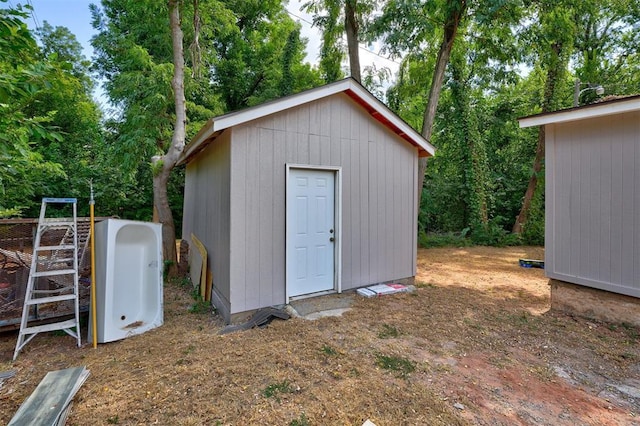 view of shed