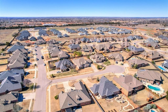 aerial view with a residential view