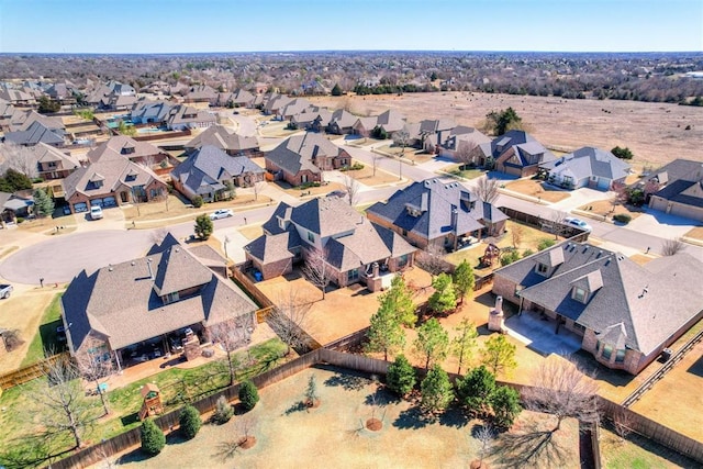 aerial view with a residential view