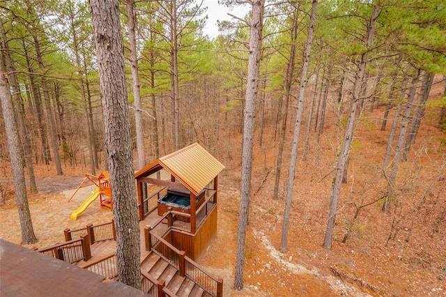 exterior space with a playground