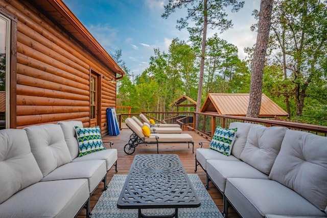 deck with outdoor lounge area