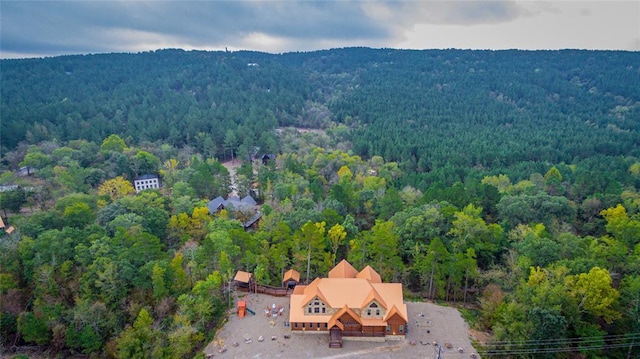 bird's eye view with a view of trees