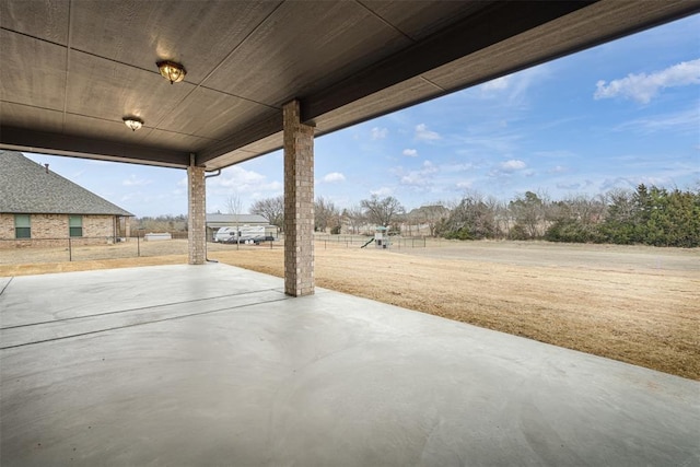 view of patio / terrace featuring a playground