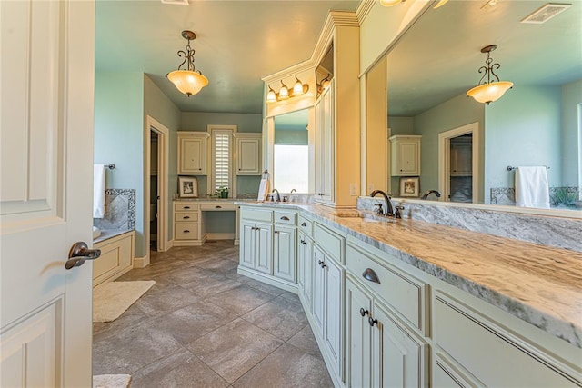 full bath featuring visible vents and vanity
