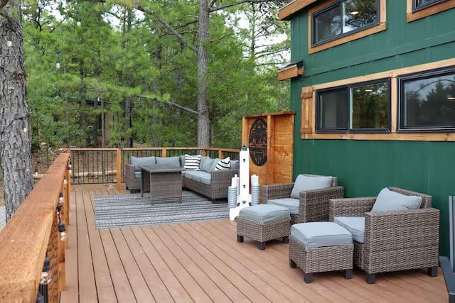 161720 N 4335th Rd, Clayton, OK 74536 - wooden terrace with an outdoor hangout area