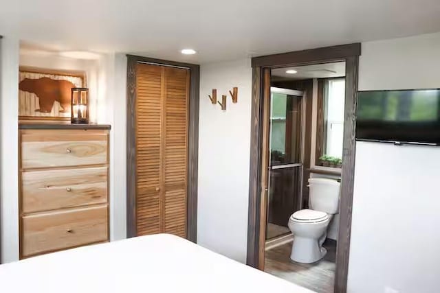 161720 N 4335th Rd, Clayton, OK 74536 - bedroom featuring a closet, connected bathroom, and recessed lighting