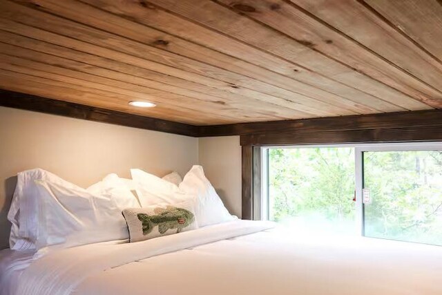 161720 N 4335th Rd, Clayton, OK 74536 - bedroom with wooden ceiling and recessed lighting