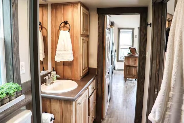 161720 N 4335th Rd, Clayton, OK 74536 - bathroom featuring wood finished floors and vanity