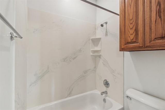 full bathroom featuring toilet and shower / bathtub combination