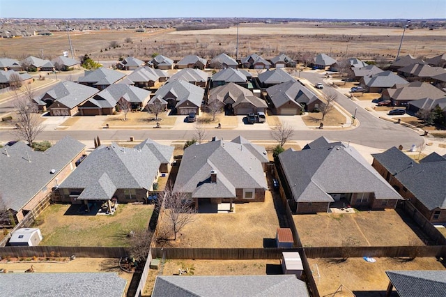 aerial view with a residential view