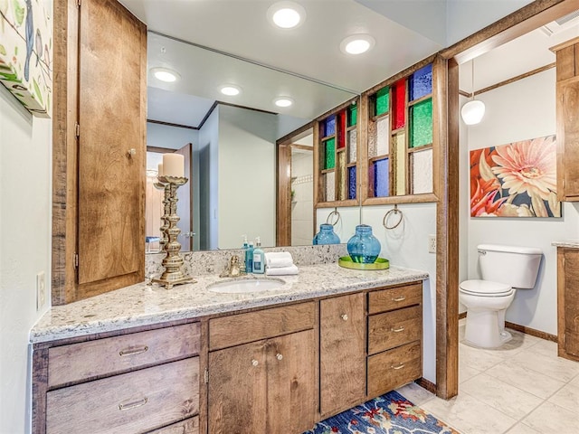 1802 N 15th St, Perry, OK 73077 - bathroom with vanity and tile patterned flooring