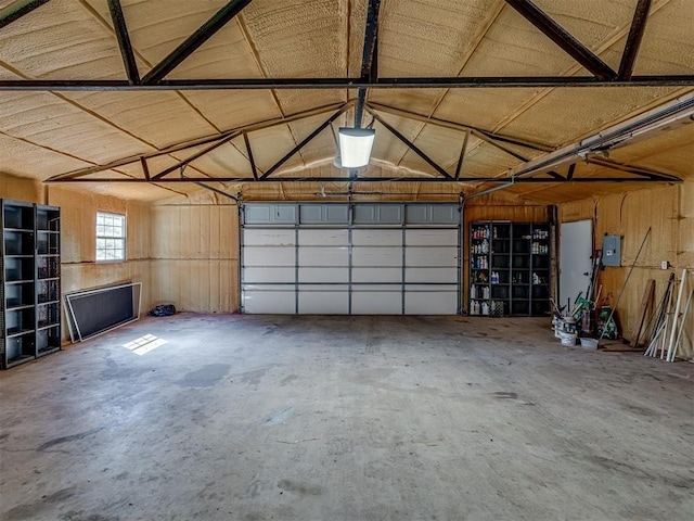 garage with electric panel