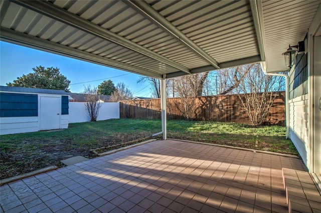 view of patio featuring a fenced backyard