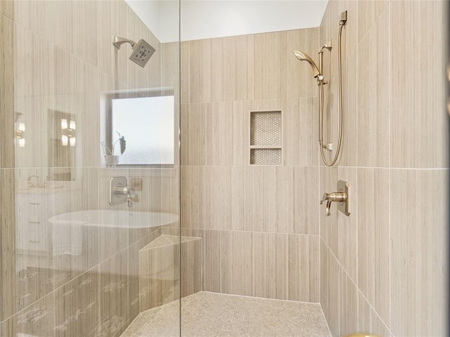 bathroom with walk in shower