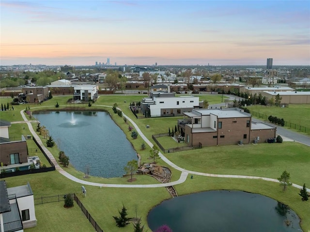 834 NW 72nd St, Oklahoma City, OK 73116 - aerial view at dusk with a water view