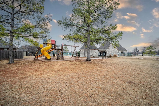 community playground featuring fence