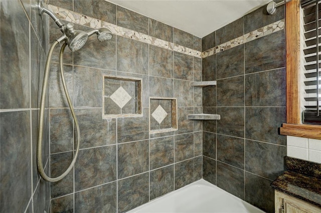 full bathroom featuring  shower combination