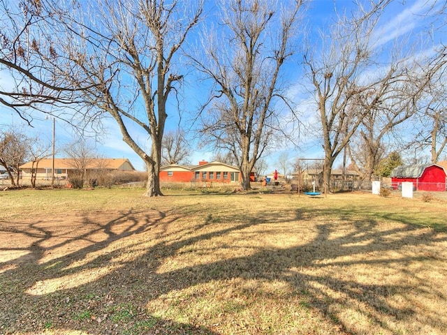 view of yard with fence