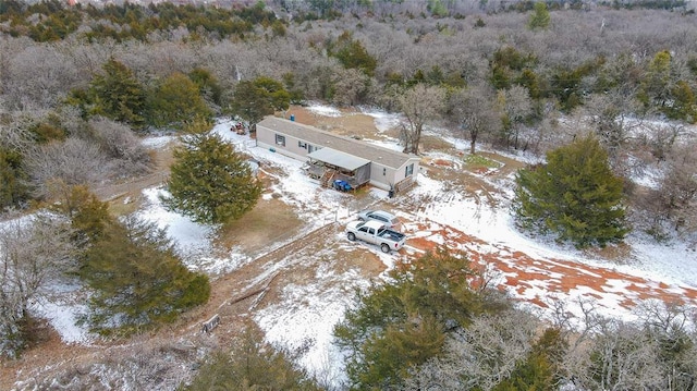 view of snowy aerial view