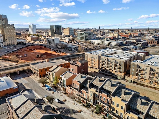 drone / aerial view featuring a view of city