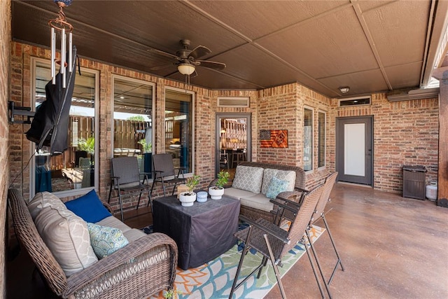 1525 NW 176th St, Edmond, OK 73012 - view of patio with ceiling fan and an outdoor living space