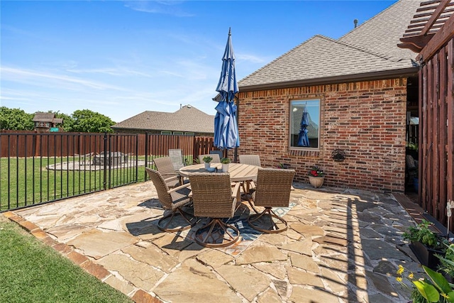 1525 NW 176th St, Edmond, OK 73012 - view of patio with outdoor dining area