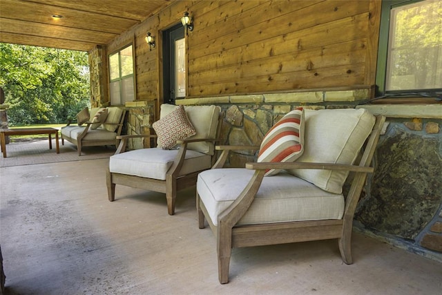 view of patio with a porch