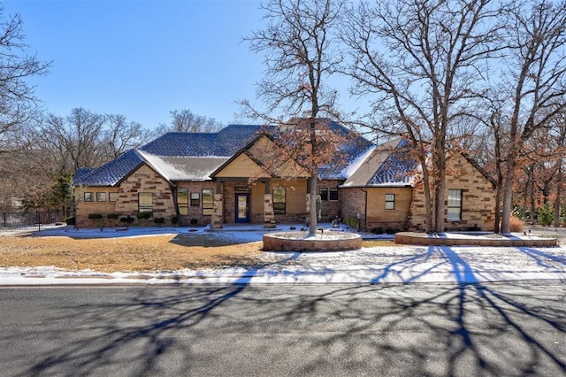 view of front of home with brick siding