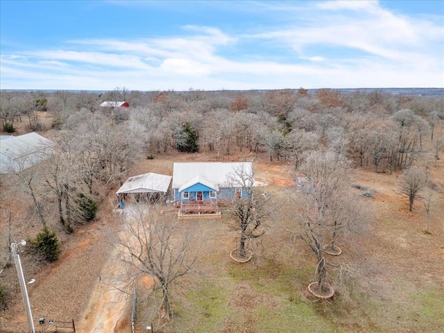 aerial view with a rural view