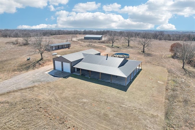 drone / aerial view featuring a rural view