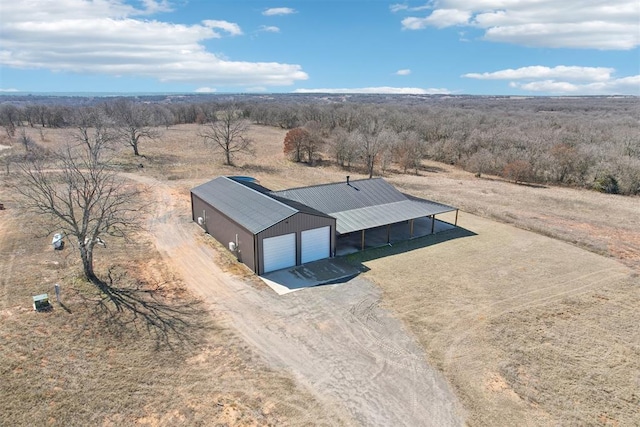 bird's eye view with a rural view