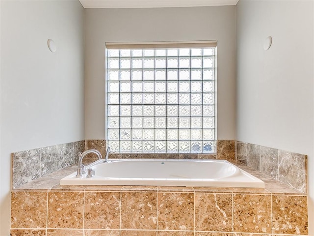 full bath with a garden tub