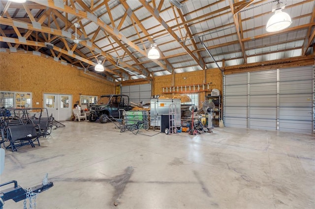 garage featuring metal wall