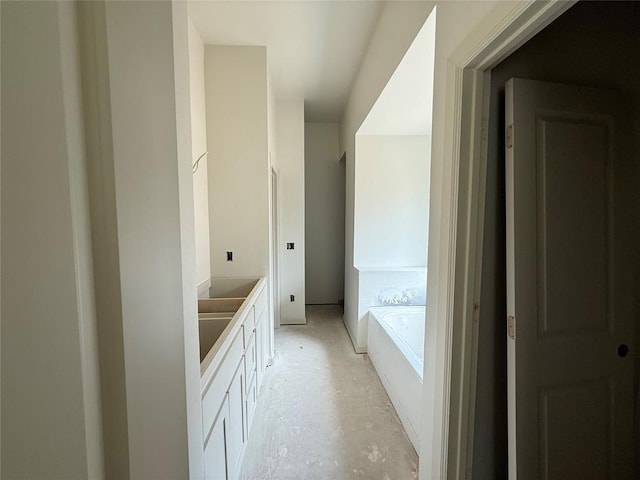 3438 NW 178th Ter, Edmond, OK 73012 - full bathroom with a bath and concrete flooring