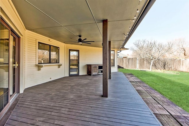 3705 Barwick Dr, Norman, OK 73072 - deck with ceiling fan