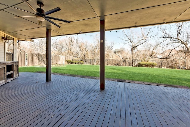 3705 Barwick Dr, Norman, OK 73072 - wooden deck featuring ceiling fan