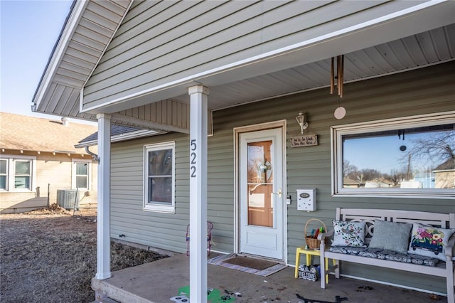 property entrance with central AC unit