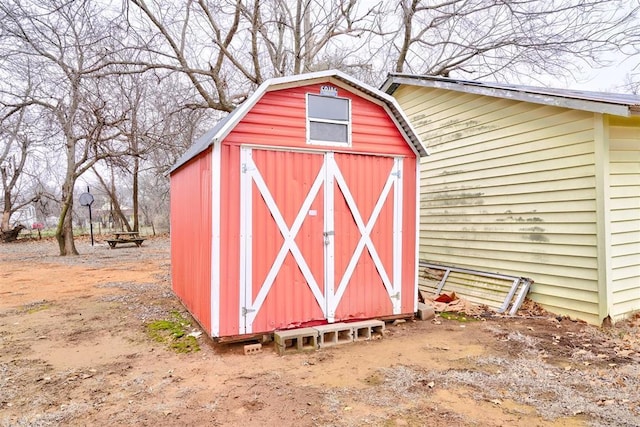 view of shed