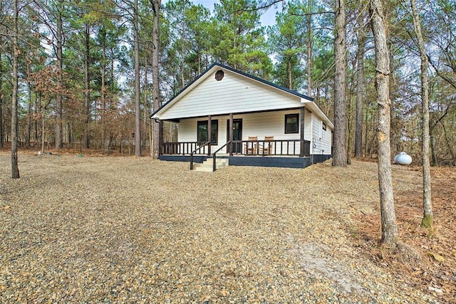 view of front of home featuring covered porch