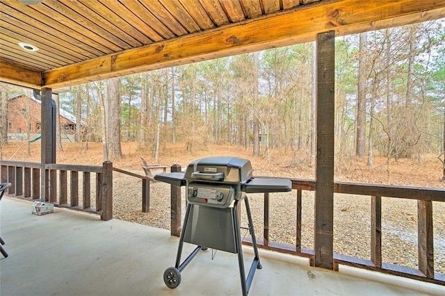 view of patio / terrace featuring a grill