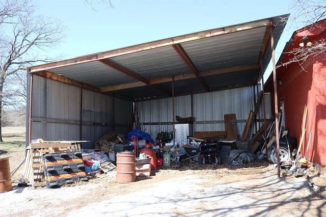 garage with a carport