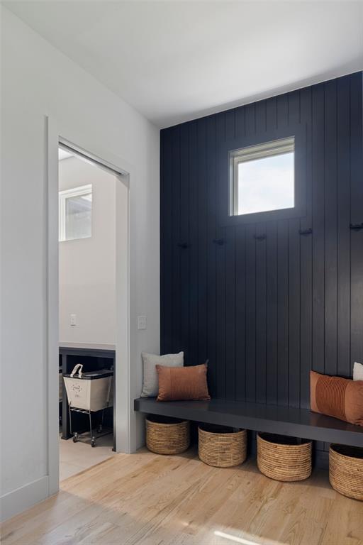 mudroom featuring wood finished floors