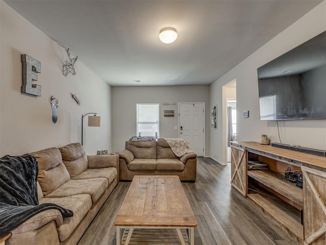 42056 Cadens Trl, Shawnee, OK 74804 - living room featuring dark wood-type flooring