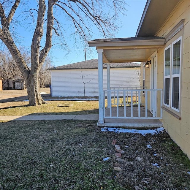 view of yard featuring a porch