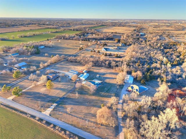 aerial view with a rural view