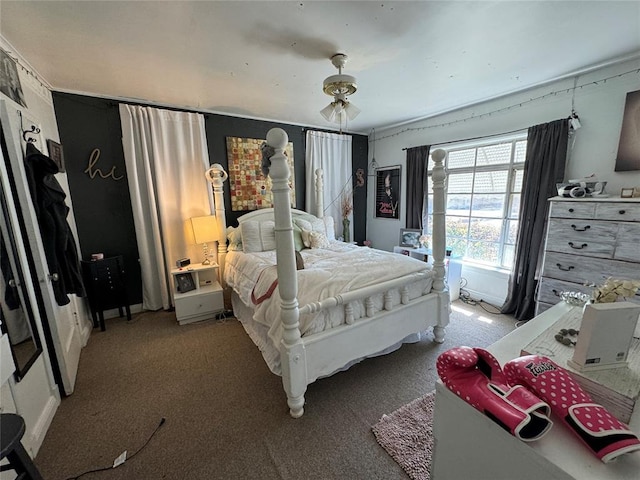 bedroom featuring light colored carpet