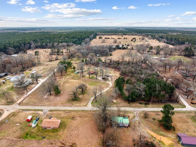 bird's eye view with a rural view