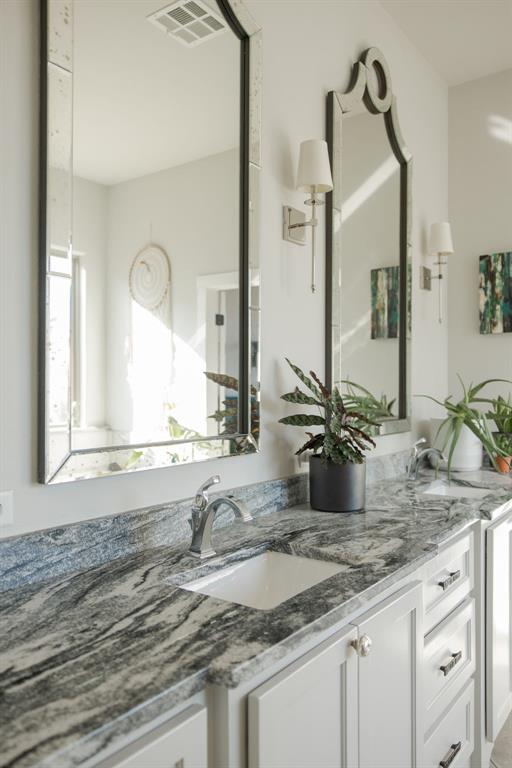 bathroom featuring vanity and visible vents